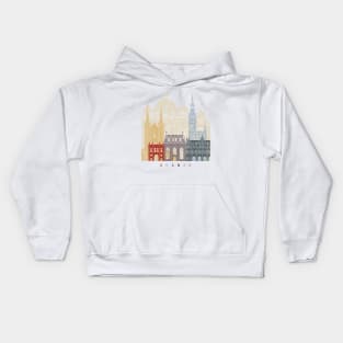 Gdansk skyline poster Kids Hoodie